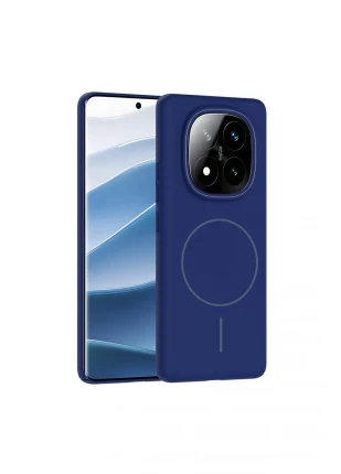 Redmi Note 14 Pro Plus Kılıf Magsafe Şarj Özellikli Ruby Silikon Kaplama Kapak - Lacivert