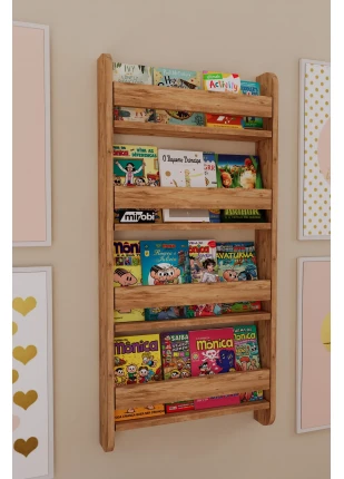Lino 4 Raflı Montessori Kitaplık Eğitici Çocuk Kitaplığı Çocuk Odası Kitaplığı Atlantik Çam