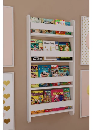 Lino 4 Raflı Montessori Kitaplık Eğitici Çocuk Kitaplığı Çocuk Odası Kitaplığı Beyaz