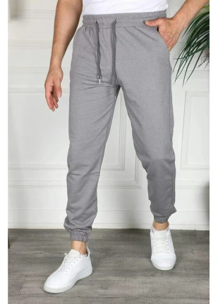 Erkek Slim Fit Füme Eşofman Altı Pamuklu