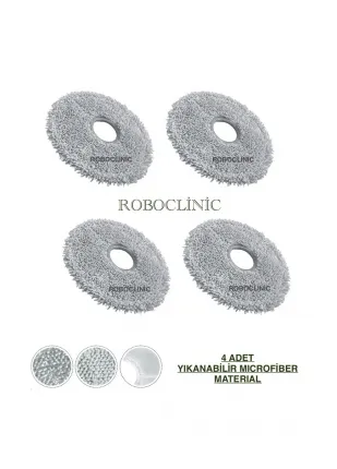 Xiaomi X10 Plus / X20 Plus Robot Süpürge Uyumlu Microfiber Mop-4 Adet Xiaomi X10 Plus / X20 Plus Robot Süpürge Uyumlu Microfiber Mop-4 Adet