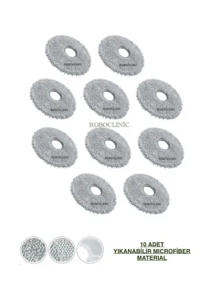 Xiaomi X10 Plus / X20 Plus Robot Süpürge Uyumlu Microfiber Mop-10 Adet Xiaomi X10 Plus / X20 Plus Robot Süpürge Uyumlu Microfiber Mop-10 Adet