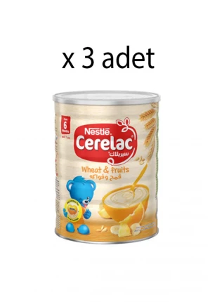 CERELAC WHEAT AND FRUİTS (BUĞDAY VE MEYVE) 400 GR X3 ADET