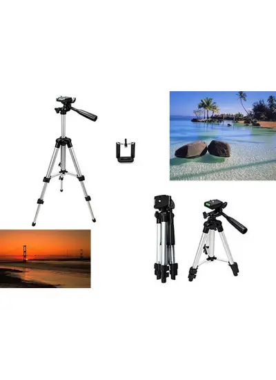 Tripod : Telefon ve Kamera Tutucu Ayak + Telefon Tutucu - 105Cm