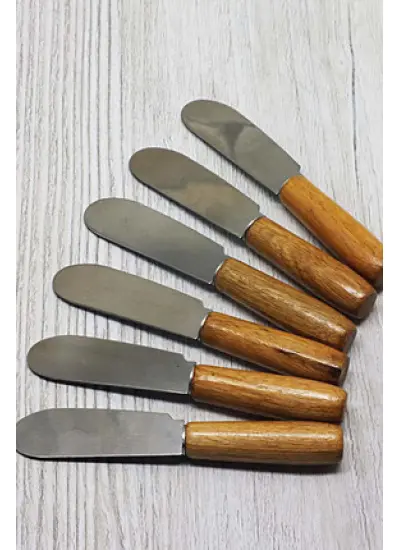 Tereyağı Bıçağı - Mini Spatula Ahşap Saplı 6 Adet