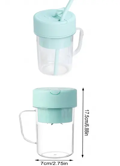 Şarjlı Taşınabilir Pipetli Bardak Blender 420 ML Smoothie Milkshake Meyve Mama Karıştırıcı Mikser