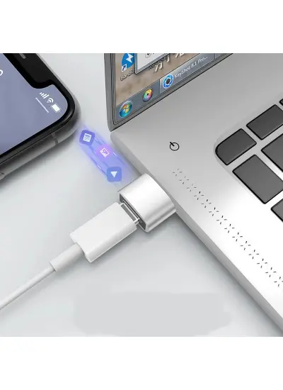 Type-C to USB ye Dönüştürücü - Bilgisayar- Şarj Adaptörü - Telefon Uç Dönüştürücü