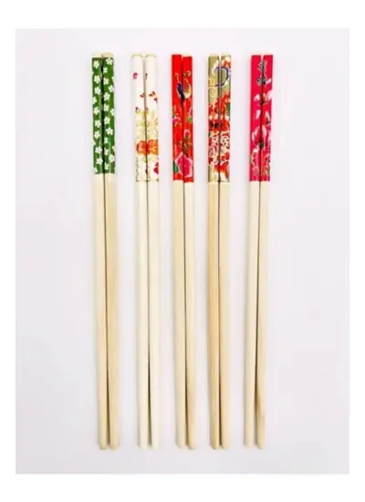 Bambu Chopstick Çubuk Yemek Çubuğu Yıkanabilir Tekrar Kullanılabilir (10 Çift- 20 Adet )