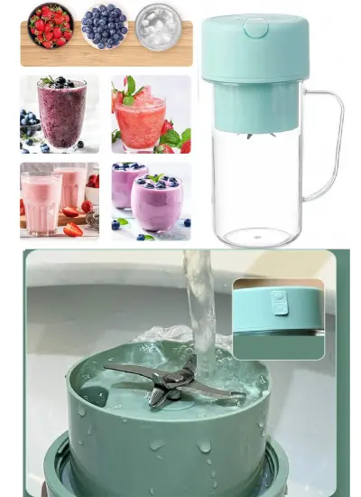 Şarjlı Taşınabilir Pipetli Bardak Blender 420 ML Smoothie Milkshake Meyve Mama Karıştırıcı Mikser