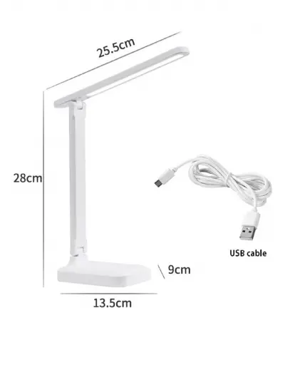 Şarjlı Usb Katlanır Masa Lambası – Telefon Tutuculu 3 Modlu Dokunmatik Led Gece Kitap Lambası