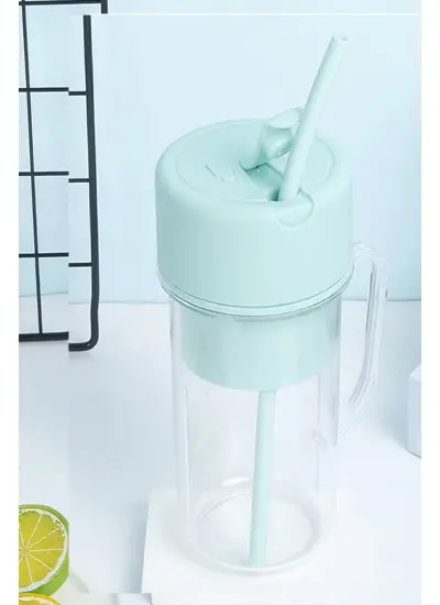 Şarjlı Taşınabilir Pipetli Bardak Blender 420 ML Smoothie Milkshake Meyve Mama Karıştırıcı Mikser