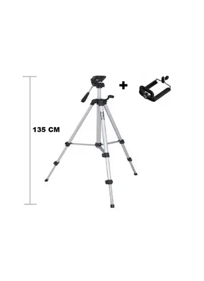 Tripod : Telefon ve Kamera Tutucu Ayak + Telefon Tutucu - 105Cm