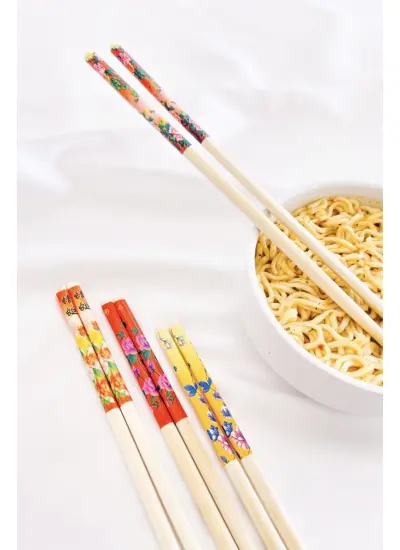 Bambu Chopstick Çubuk Yemek Çubuğu Yıkanabilir Tekrar Kullanılabilir (10 Çift- 20 Adet )