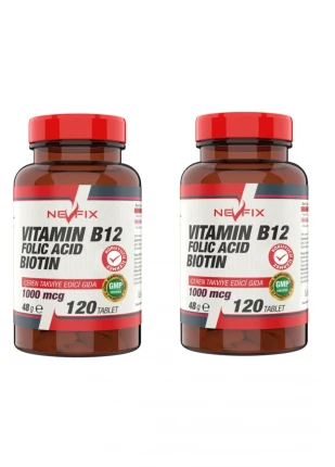 Vitamin B12 Folic Acid Biotin 120 Tablet X 2 Kutu