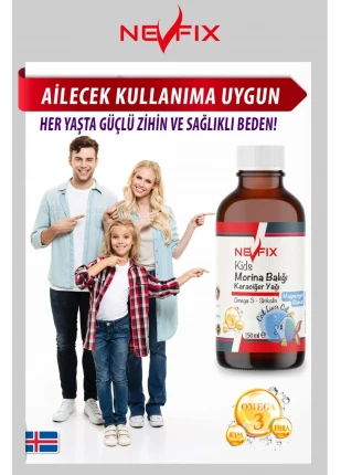 Morina Balığı Karaciğer Yağı Cod Liver Oil Magnezyum Glisinat Çinko Vitamin d3 B12 Sitikolin 150 ml