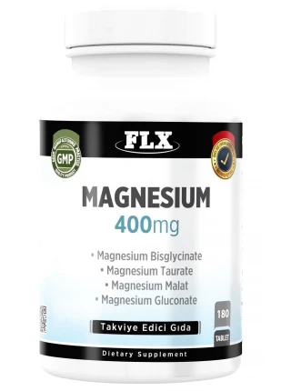 Magnezyum Elementleri Complex Magnesium Malat Taurat Glukonat Glisinat 400 Mg 180 Tablet