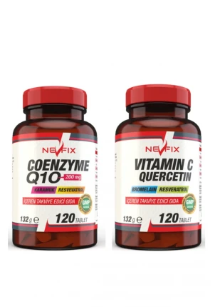 Coenzyme Q10 200 Mg 120 Tablet Vitamin C Bromelian 120 Tablet