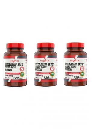 Vitamin B12 Folic Acid Biotin 120 Tablet X 3 Kutu