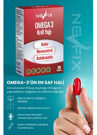 Krill Yağ 30 Softgel Kolin Resveratrol Astaksantin Fosfolipidler