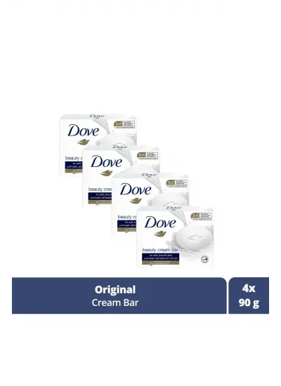 Dove Beauty Cream Bar Katı Güzellik Sabunu Original Nemledirici Etkili 90 G X4 Adet