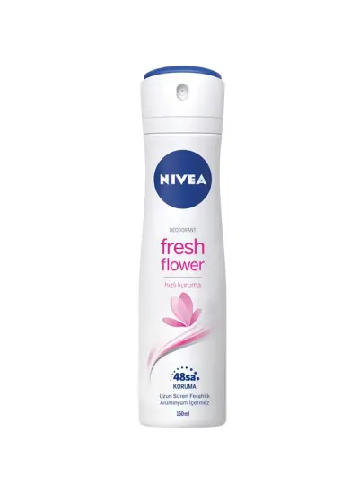 NIVEA Kadın Sprey Deodorant Fresh Flower 150ml, Ter Kokusuna Karşı 48 Saat Koruma, Ferah Çiçek Kokusu