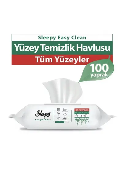 Sleepy Yüzey Temizlik Havlusu  Beyaz Sabun Sirkeli 100 adet