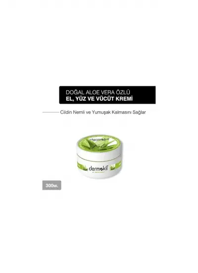 Dermokil Natural El Ve Yüz Bakım Kremi Aloe Vera 300 Ml