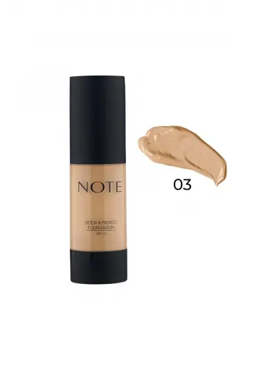 Note Cosmetics Detox & Protect Canlandırıcı Etkili Spf 15 Kapatıcı Fondöten 03 Medium Beige