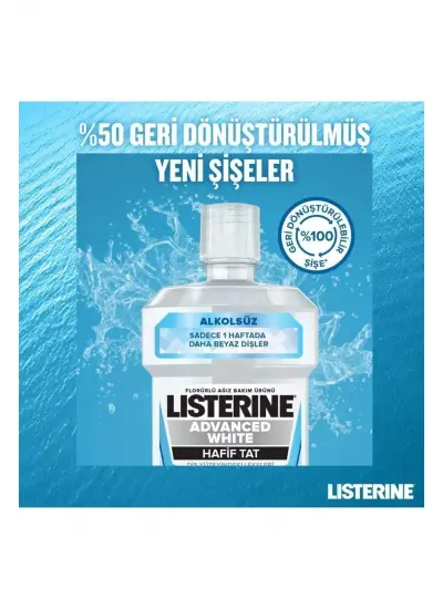 Listerine Ağız Gargarası Advanced White 500 ml x2