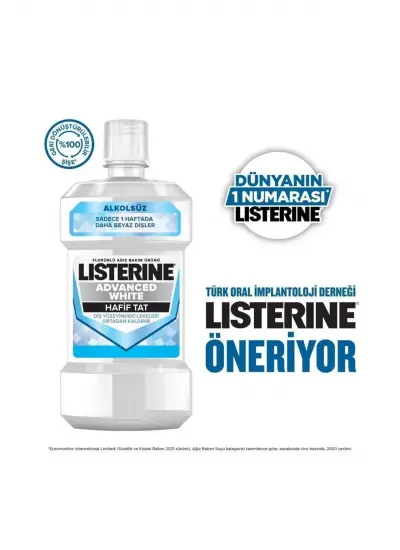 Listerine Ağız Gargarası Advanced White 500 ml x2