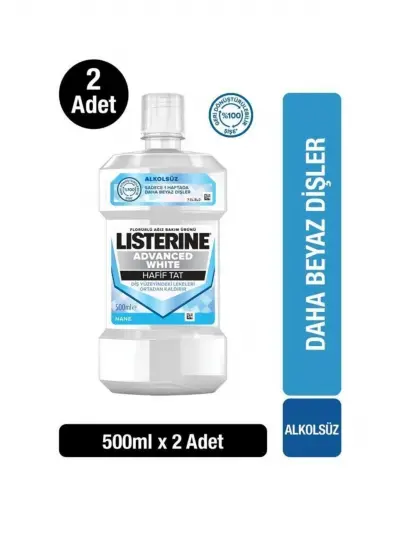 Listerine Ağız Gargarası Advanced White 500 ml x2