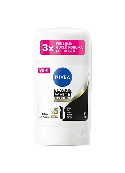 Nivea Black & White Invisible İpeksi Pürüzsüzlük Kadın Stick Deodorant 50 ml