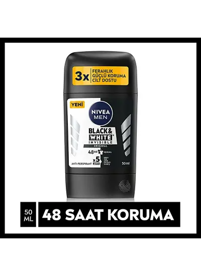 Nivea Men Black & White Invisible Original Erkek Stick Deodorant 50 ml