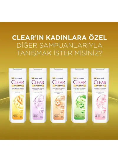 Clear Women Kepeğe Karşı Etkili Şampuan Saç Dökülmesine Karşı 350 ml x3