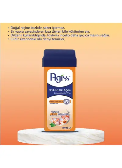 Agiss Roll-On Sir Ağda Normal Ciltler İçin (Natural) 100 ml