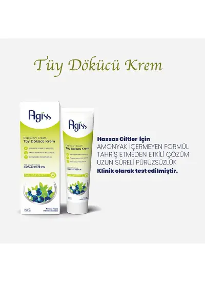 Agiss Tüy Dökücü Krem Hassas Ciltler İçin 100 ml