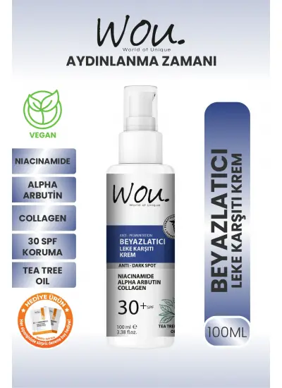 Wou Leke Karşıtı Beyazlatıcı Krem Spf30 100 ml