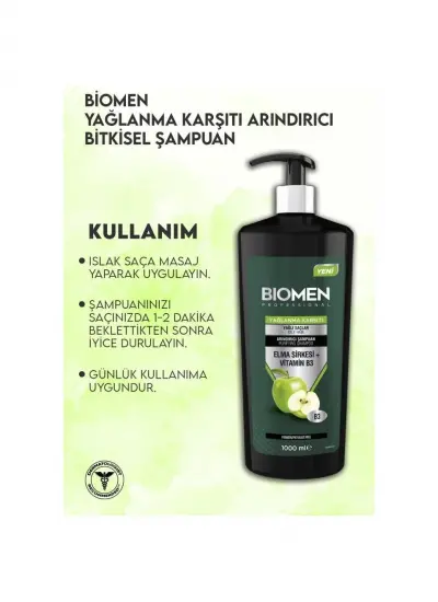 Biomen Professionl Elma Sirkesi&vitamin B3 şampuan 1000 Ml