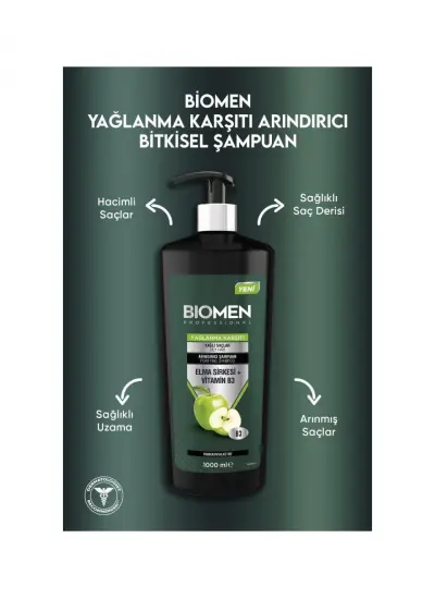 Biomen Professionl Elma Sirkesi&vitamin B3 şampuan 1000 Ml