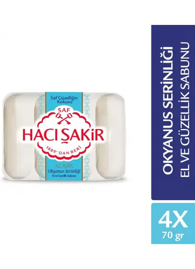 Hacı Şakir Klasik Okyanus Serinliği El ve Güzellik Sabunu 4x70 gr