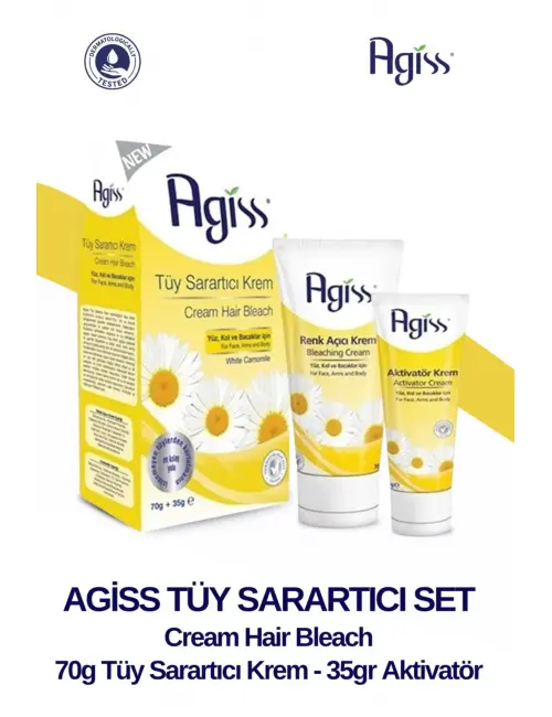 AGISS Doğal Papatya Özlü Tüy Sarartıcı Krem Set 70gr + 35gr