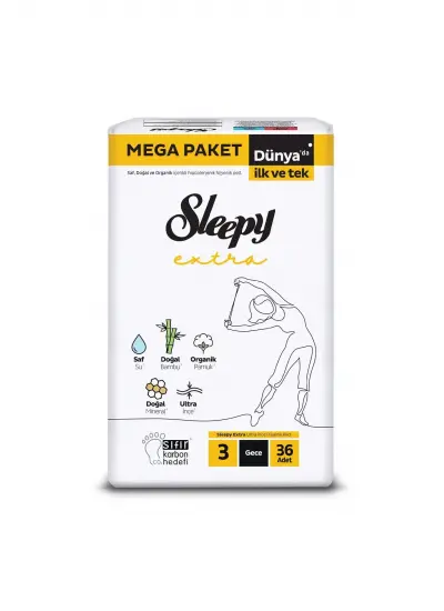 Sleepy Extra Ultra İnce Hijyenik Ped Gece (36 Ped) Mega Paket