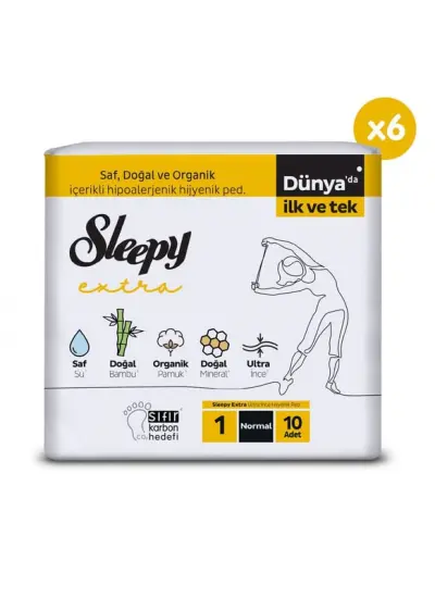 Sleepy Extra Ultra İnce Hijyenik Ped Normal 10'lu x6