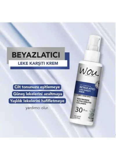 Wou Leke Karşıtı Beyazlatıcı Krem Spf30 100 ml