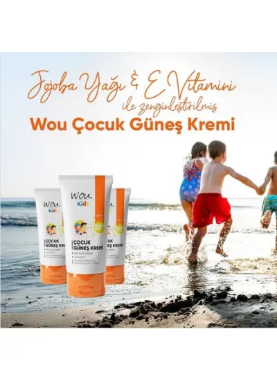 Wou World of Unique Kıds Yüksek Koruma Etkili Spf50 Çocuk Güneş Kremi 50ml