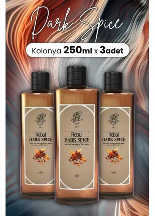 Rebul Dark Spice Kolonya Cam Şişe 250 ml x 3 Adet