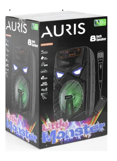 Auris ARS-SP20 Bluetooth Hoparlör 8 İnç Kumandalı Hoparlör