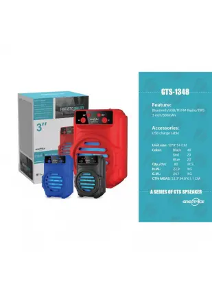 Greatnice GTS-1348 Rgb Ledli Bluetooth Hoparlör