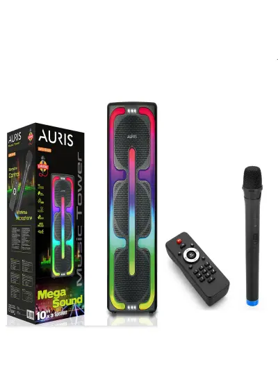 Auris Ars-Sp23 30" İnç Rgb Wireless Mikrofon Dev Kolan Speaker Hoparlör