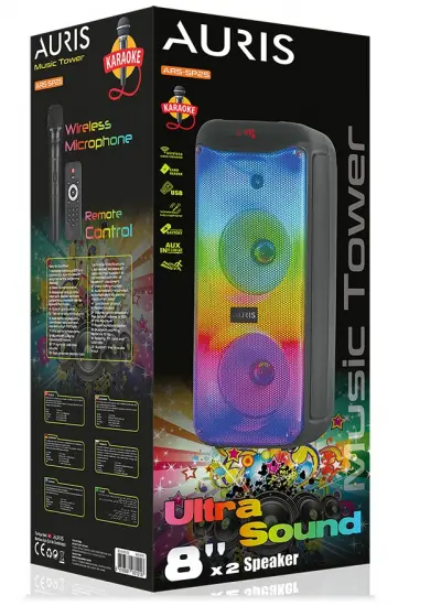 Auris SP25 16 inç Rgb Wireless Mikrofon Speaker Hoparlör